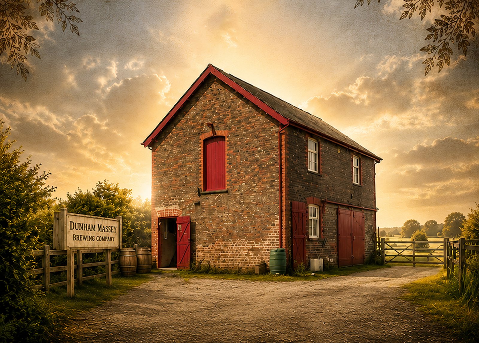 The historic Dunham Massey brewery building in Cheshire